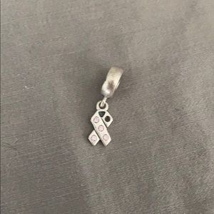 PANDORA silver breast cancer charm- missing gem